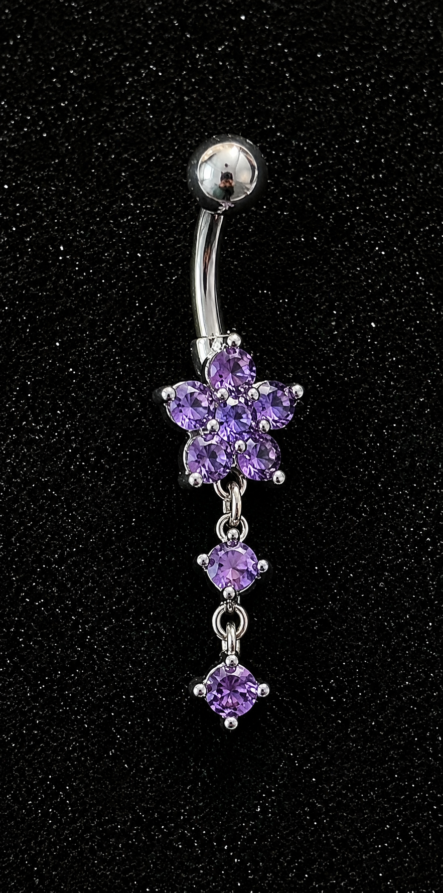 Piercing nombril fleur pendentif