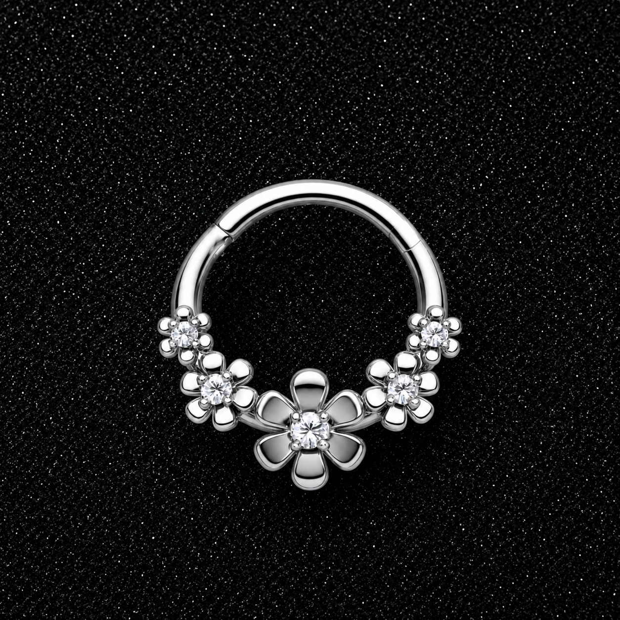 Piercing Fleur Argentée