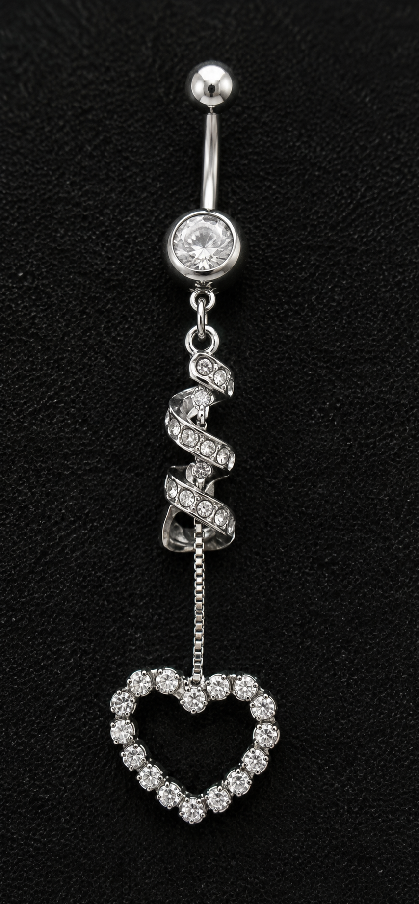 Piercing nombril spirale cœur