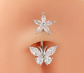 Piercing nombril fleur/papillon